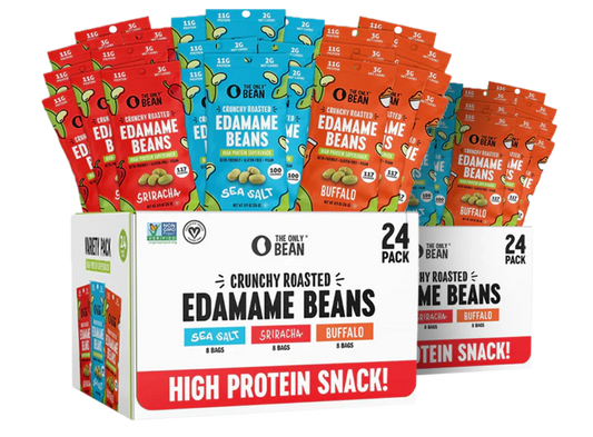 The Only Bean - Crunchy Roasted Edamame Beans (Variety Pack) - Keto Snack, High Protein, Healthy Snacks, Low Carb, Gluten-Free & Vegan (0.9oz) (48 Pack)